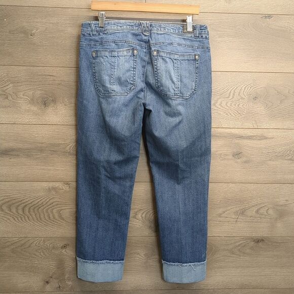 Democracy Embroidered Cropped Capri Blue Jeans Women's Size 8 - Picture 6 of 9